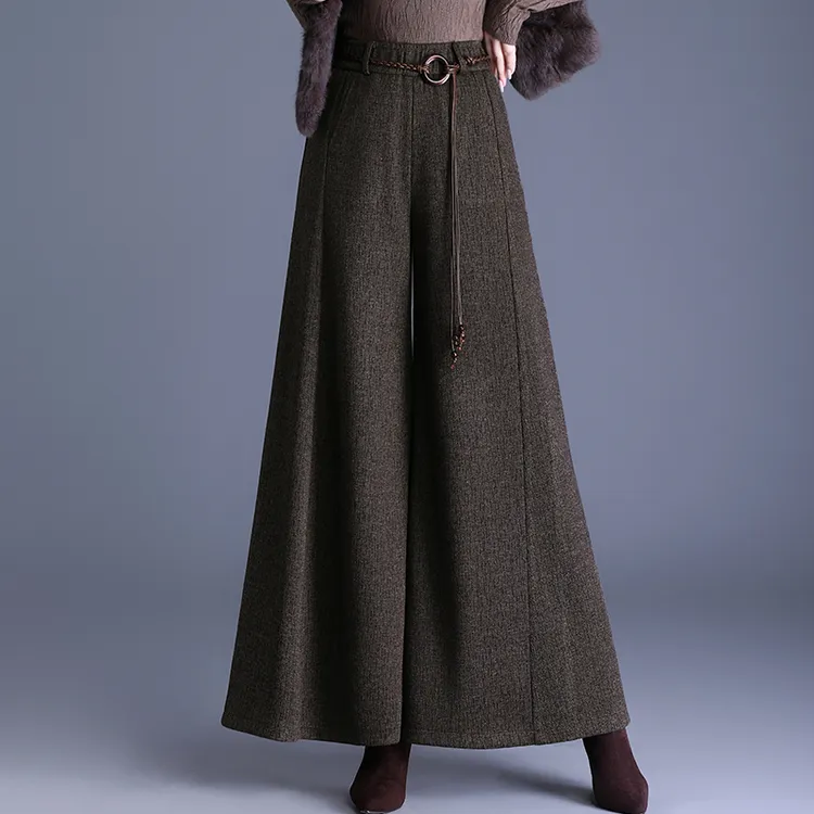 毛呢阔腿裤女2025秋冬高腰宽松显瘦垂感裤裙洋气休闲百搭时尚裙裤