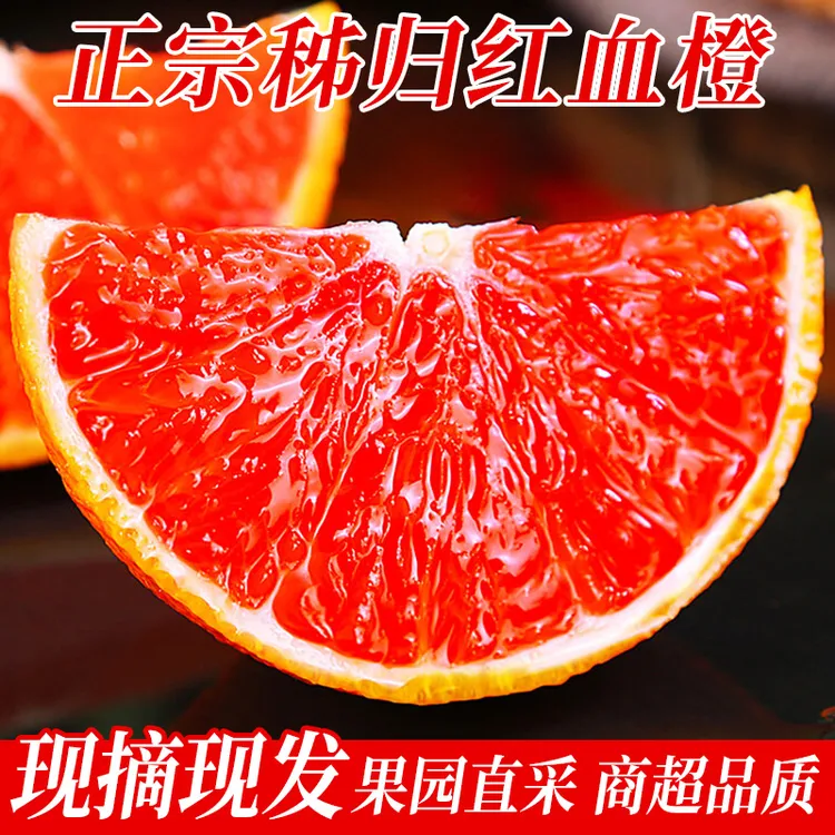 【正宗中华红血橙】湖北宜昌秭归净重3斤/5斤现摘现发自家果园多汁