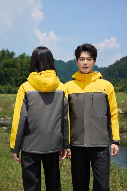 韵达快递新款工作服冬装外套冲锋衣工装防水加厚快递一体工作服