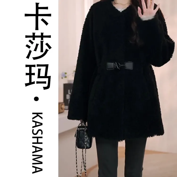 卡莎玛公主风收腰外套气质显瘦冬季2025女装韩版洋气时尚羊毛外套