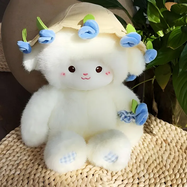 创意磁力玫瑰花抱花毛绒玩偶玩偶娃娃女友正版生日玫瑰小羊玩偶
