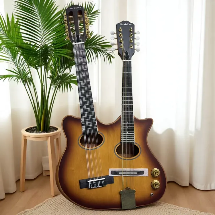 MusicBus宗师双琴颈电箱实木全单曼陀铃尼龙弦钢弦高端新款
