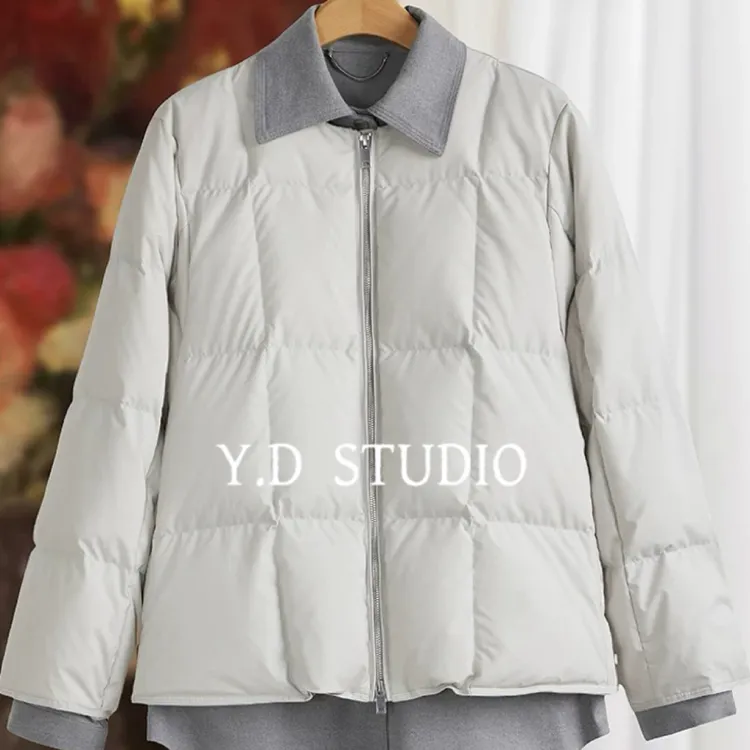 爆款时尚假两件鹅绒服韩版