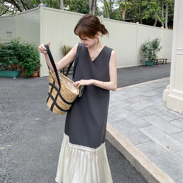 今年流行爆款大方得体高级感上流社会撞色拼接女生韩系ins衣服