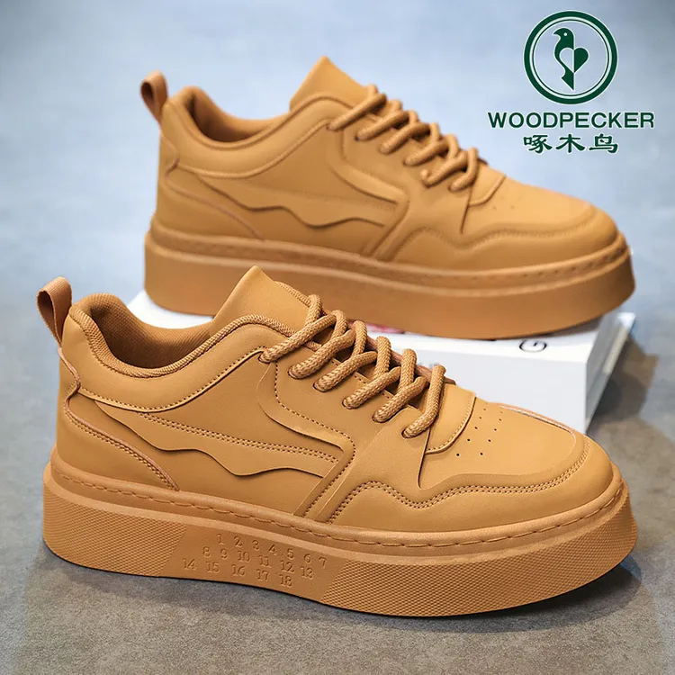 啄木鸟2025春季男士板鞋上班耐磨鞋时尚单鞋防滑百搭休闲鞋简约大