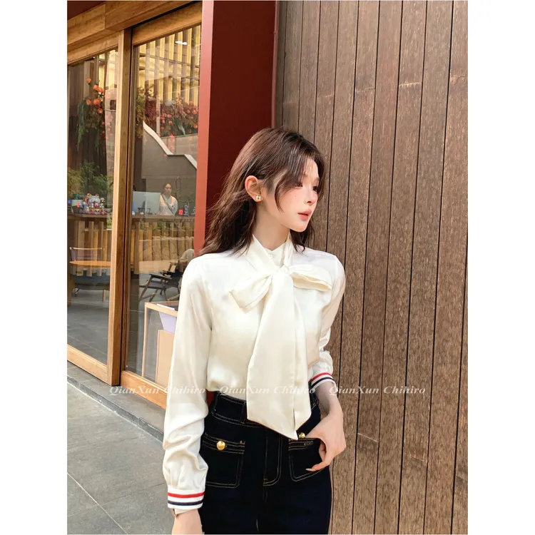「T家25S新款」秋季时尚潮流百搭洋气减龄小众气质衬衫QXX5CS6304A
