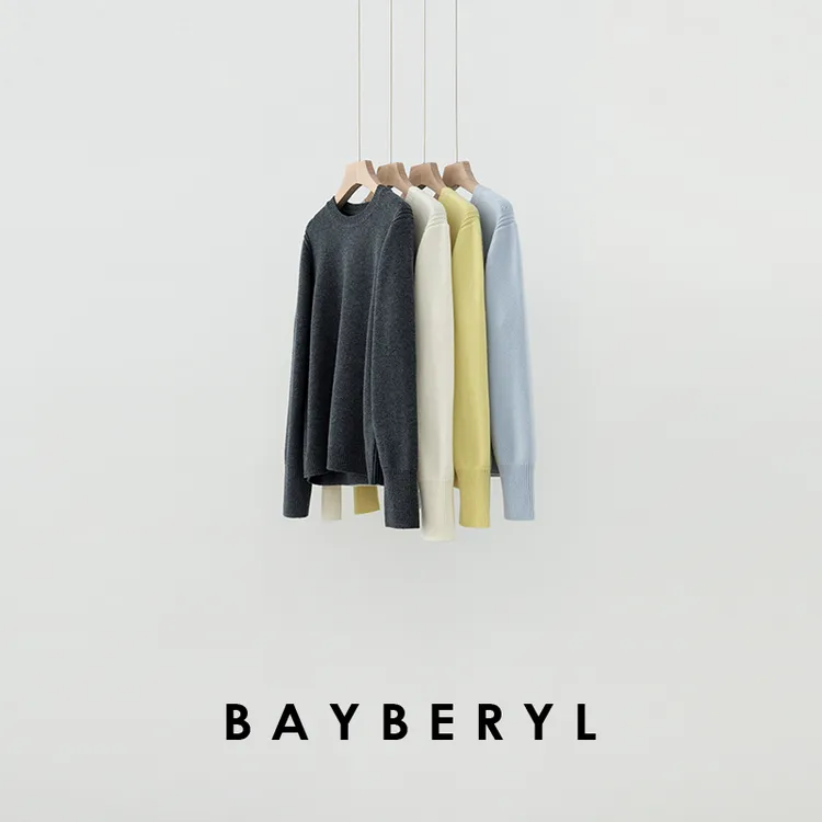 BAYBERYL老贝曲奇*坑条圆领百搭羊毛25春针织衫ZZS4L1006-12/28