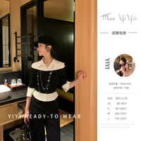 【经典复刻】<YiYiii>小个子时尚气质撞色上衣百搭收腰衬衫