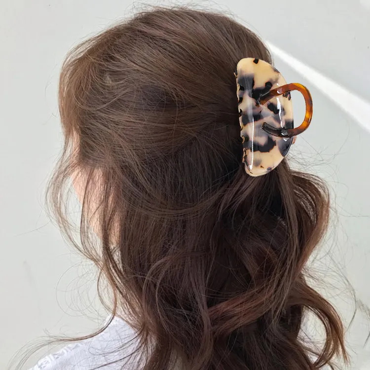 珊珊饰品 韩版大号醋酸发夹抓夹头发盘发发抓马尾夹简约气质发夹