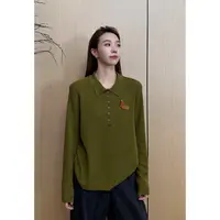 小静静一会【腊肠狗针织衫】2025秋季新款翻领百搭上衣 2509C5783