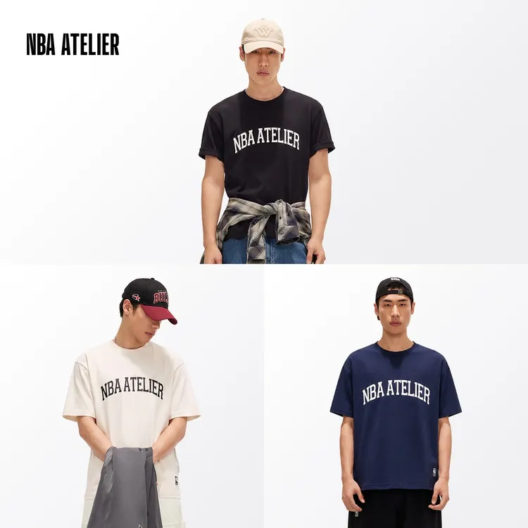 [闫桉同款]NBA ATELIER夏季大师系列短袖宽松凉感抑菌男女印花t恤