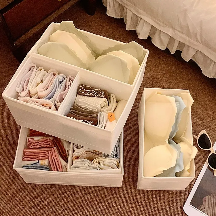 牛津布格子收纳储物盒袜子裤子内衣收纳盒抽屉收纳整理柜储物箱