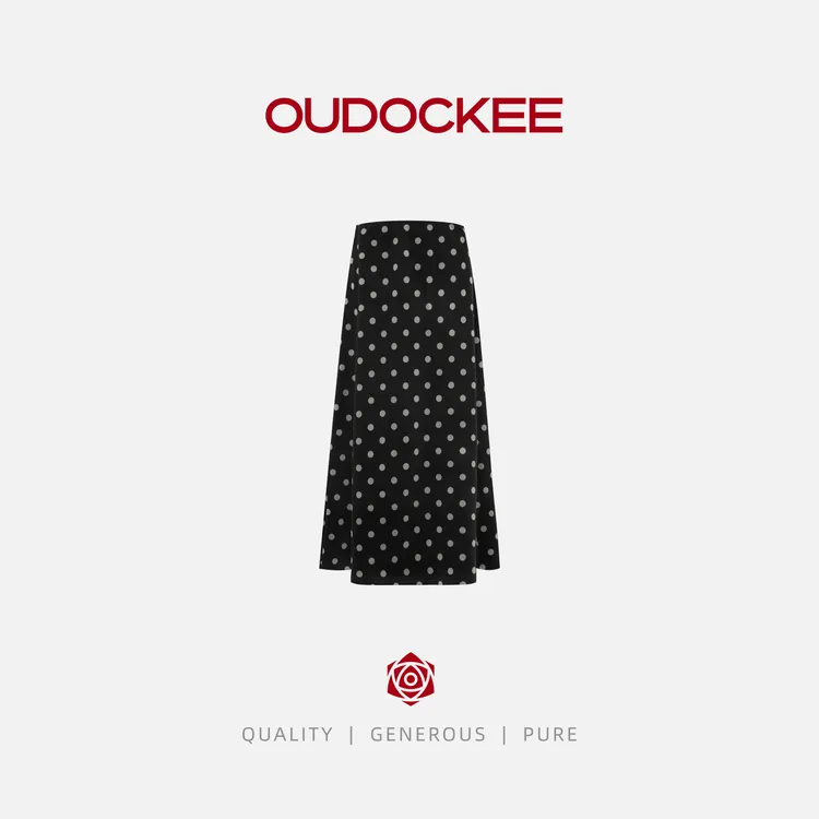OUDOCKEE 鸥鸥【波点裙】韩系波点半裙秋冬款高腰鱼尾裙 BACF975T