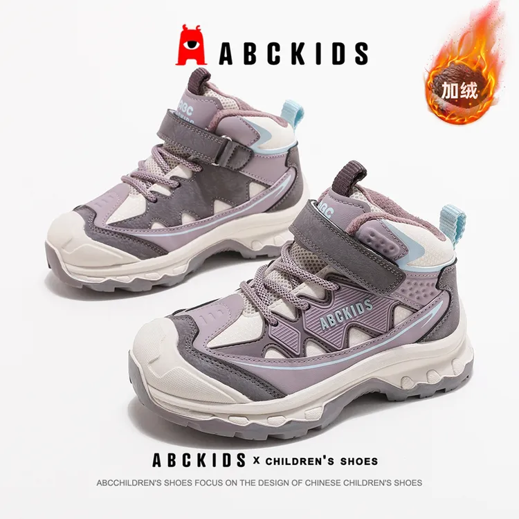 Abckids棉鞋皮革拼接防滑鞋冬季运动风大棉加厚加绒SY453603785AX