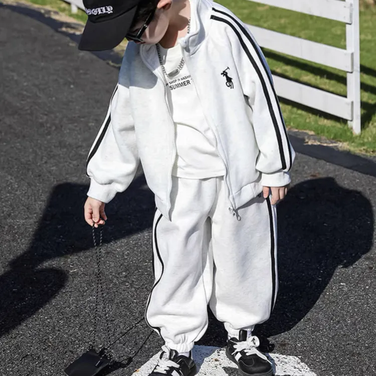 【高品质两件套】拉链春秋款字母常规通用套装韩版运动休闲宽松潮酷