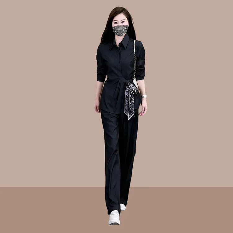 2025秋装新款时尚复古气质大码女装两件套气质显瘦胖妹妹洋气套装