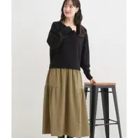 【MonTendre】秋冬新款 D 柔软舒适拼接褶皱显瘦气质宽松连衣裙