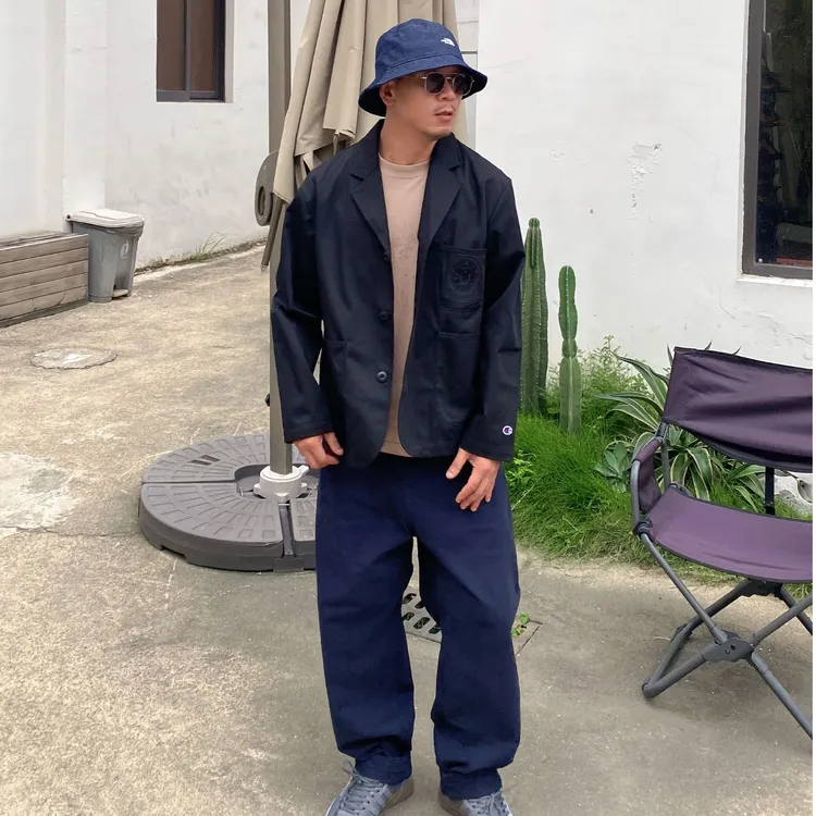 君砰601 秋冬微锥精梳棉宽松休闲裤男款