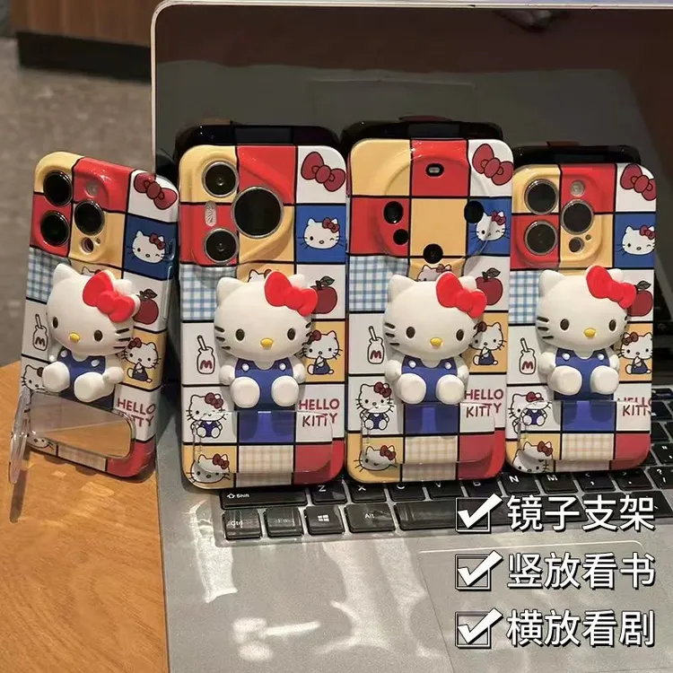奥菲顿多色格kt公仔支架适用苹果17菲林16手机壳华为vivo小米oppo