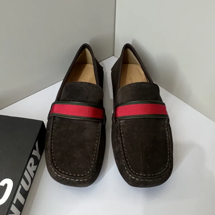 马衔扣车线休闲套脚豆豆鞋乐福鞋男士低跟职场休闲风