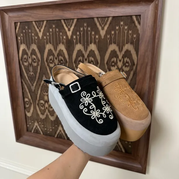 2288-9平跟包头包头凉鞋中跟时装凉鞋女士半拖欧若智性风