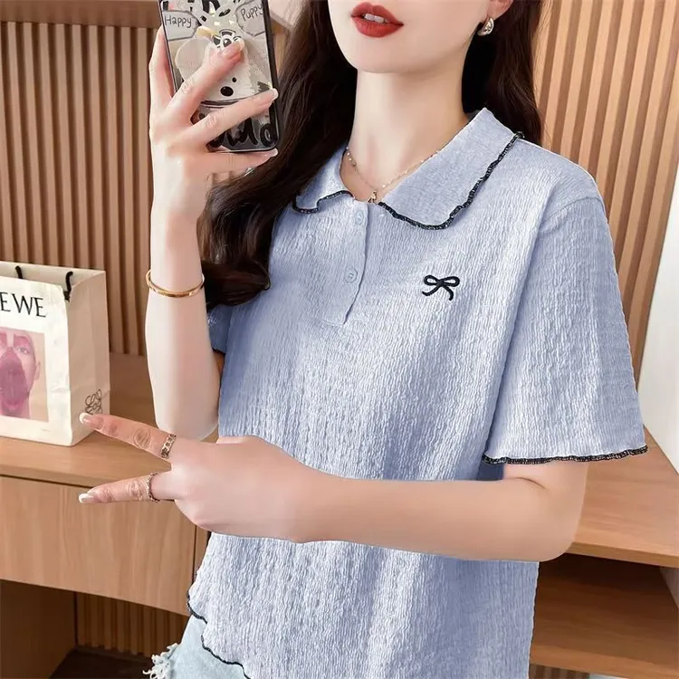 90-300斤大码女设计感短袖t恤韩版新款夏季通勤遮肉遮肚上衣ins风