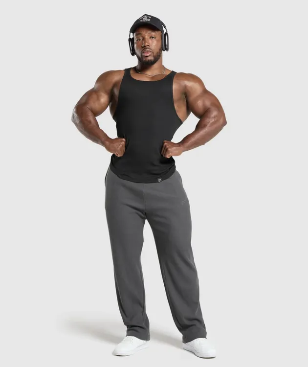 GYM鲨鱼WAFLLE男运动休闲春夏华夫格刺绣标透气宽松直筒长裤N7