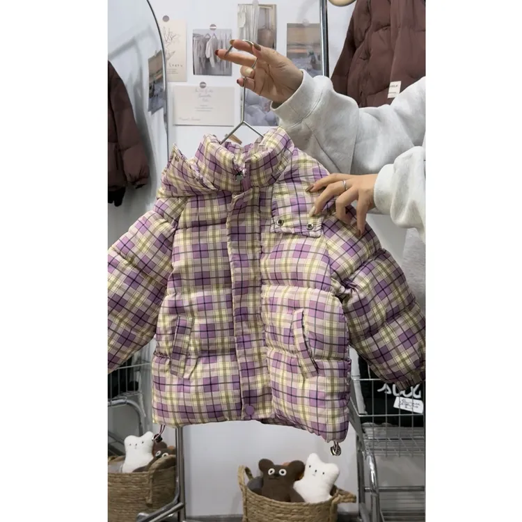 诺西家韩系童装女宝宝韩版格子棉服