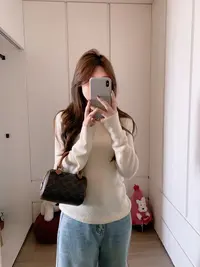 漫姐的店【满天星】韩版百搭显瘦气质圆领羊毛针织上衣