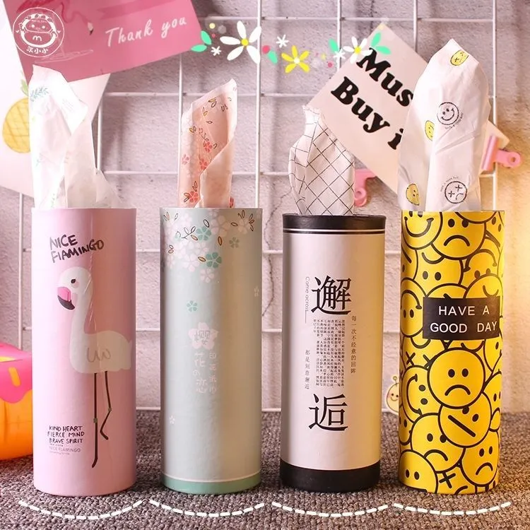 z新疆包邮车载纸巾木浆抽纸盒创意圆筒车用桶装纸巾133X180mm无印