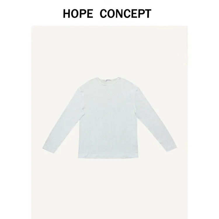 25218#HOPECONCEPT散步穿的三色轻盈呼吸感全亚麻松弛感廓形长袖T