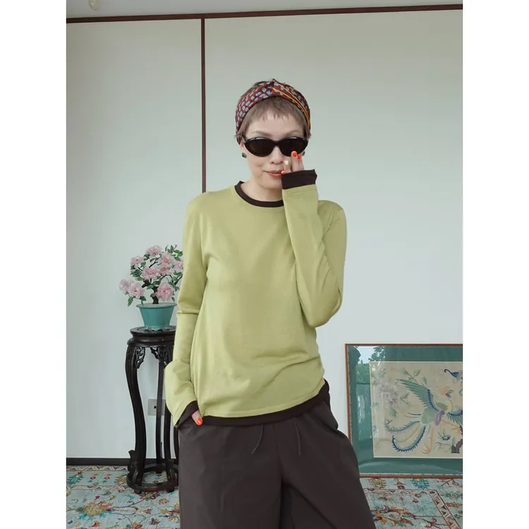 【德国扬子纱纱线】LIY抹茶巧克力绵羊毛套头衫