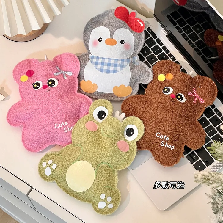 卡通毛绒小熊热水袋注水泰迪绒小巧便携学生暖手宝暖宫可爱暖水袋