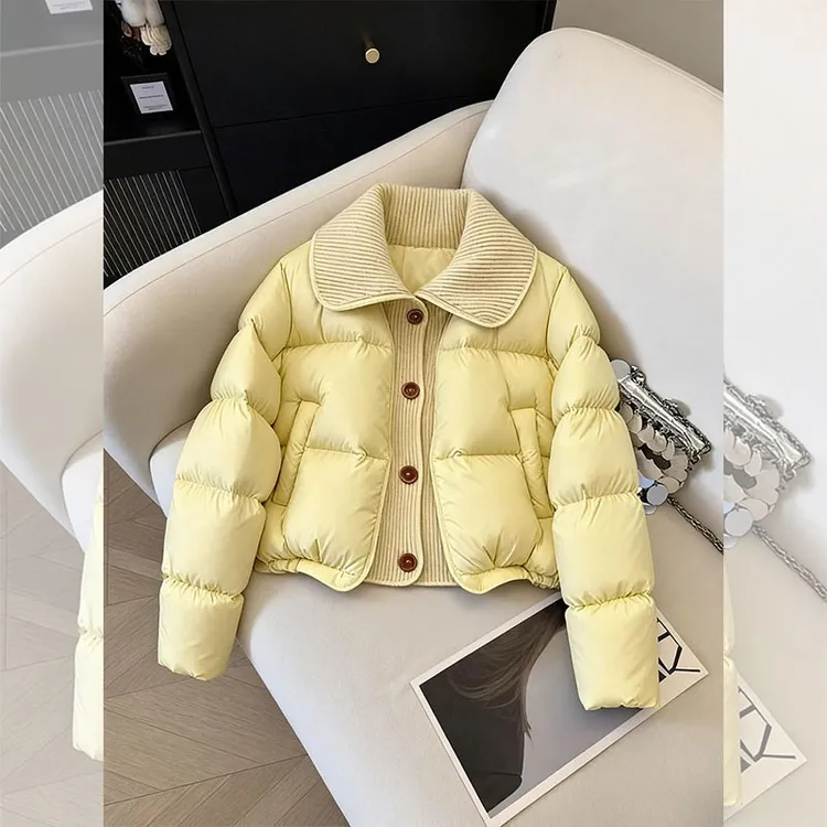 冬季新款翻领设计感棉服外套女款气质轻熟风棉袄独特别致加厚棉衣