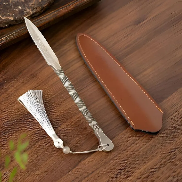 高端大马士纹普洱茶刀家用便携茶锥茶则茶针茶饼撬开茶砖茶具配件