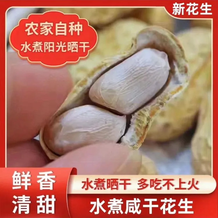 【拍3斤送1斤】忠信水煮花生日晒白玉咸干咸味花生解馋带壳小零食