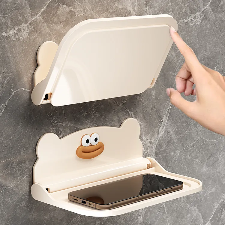 卫生间纸巾架挂墙折叠浴室床头创意手机架免打孔宿舍INS风收纳架