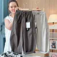 檬贝仔【原版】100%棉秋季男女童简约弯刀裤LenKid-腰扣