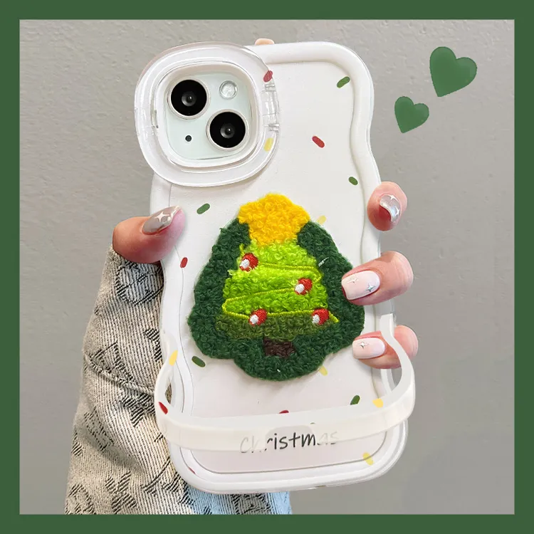 圣诞树贴件适用苹果17华为oppovivo小米iPhone16板凳双支架手机壳