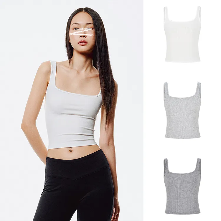 Moses Queen/魔西女王方领吊带工字背心露背内搭辣妹短款打底上衣