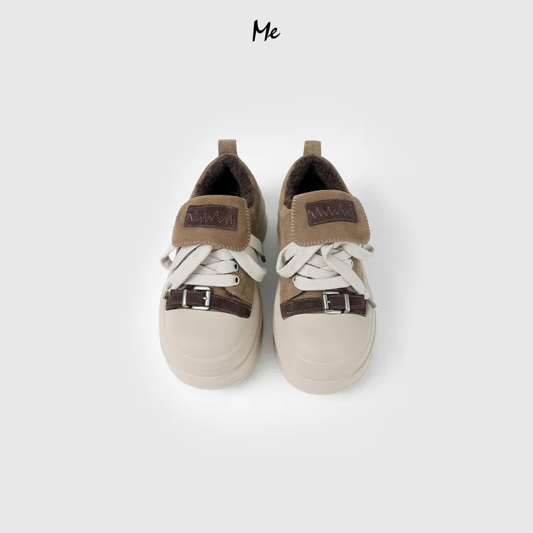 ME【磨砂真皮增高鞋（加绒）】重磅牛反绒厚底保暖时尚鞋子MESA5799