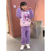 【米果妈】女童2025冬季新款加绒卡通连帽卫衣B4283
