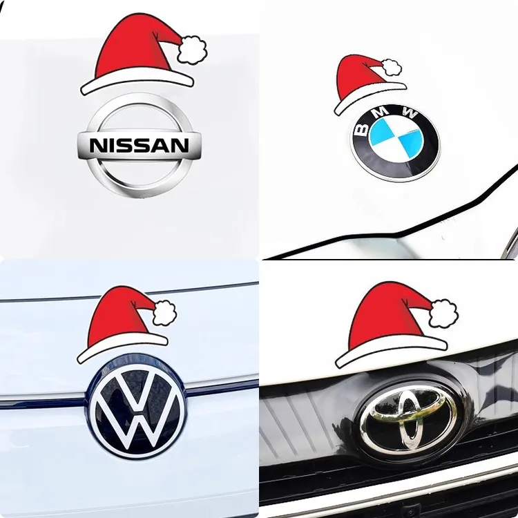 Model3/y专用特斯拉圣诞帽贴纸车标装饰可爱小红帽车贴创意汽车