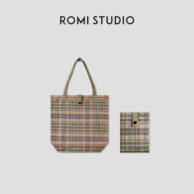 ROMI STUDIO 首饰袋 简约复古格纹拼接爽滑收纳单肩包 RWCAPA4933