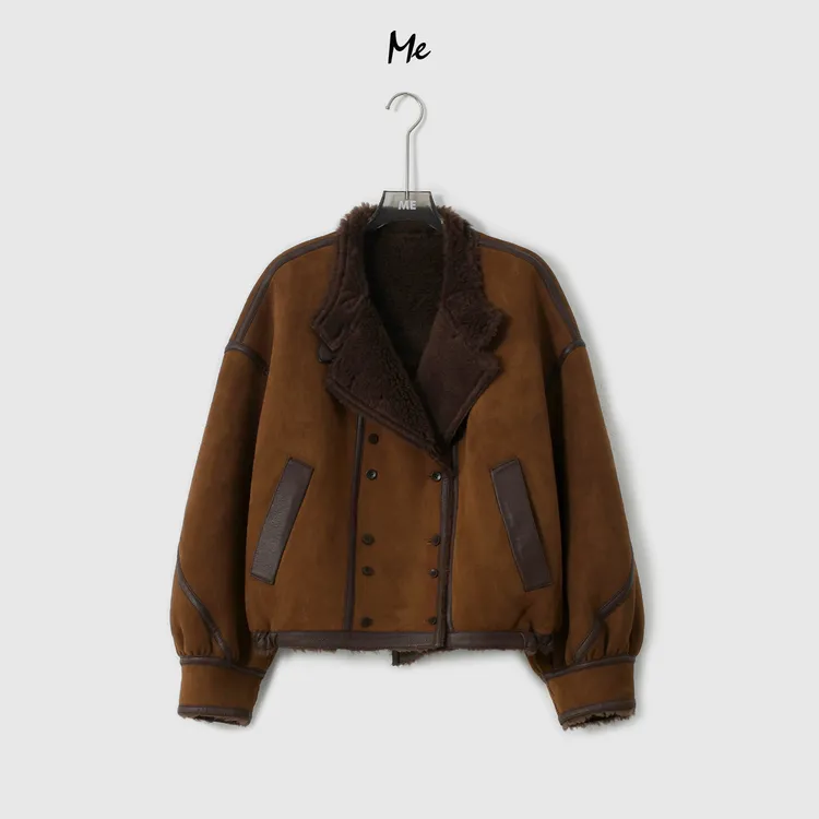 ME【100%绵羊毛雅各布】北纬43°绵羊毛泰迪毛感毛毛外套MESA1764