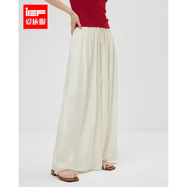 IEF/爱依服2025年夏季新款高腰阔腿裤女宽松遮肉显瘦百搭长裤子