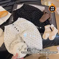 秋冬25新款韩系女童加绒裤撞色百搭爱心休闲裤