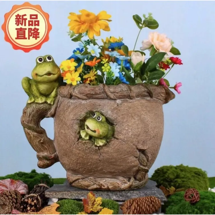 户外园艺青蛙摆件养鱼