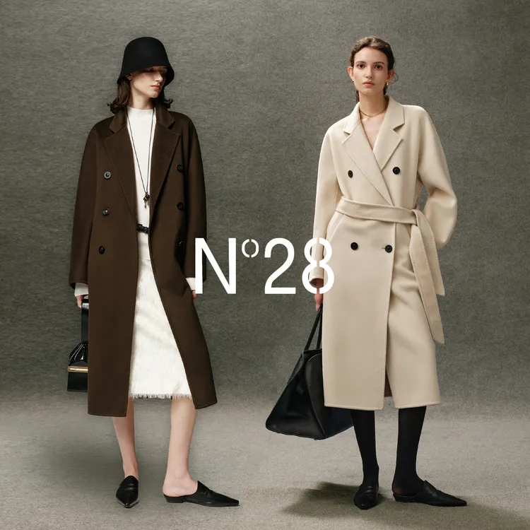 【人生大衣长】发光大衣N°28双排扣双面呢女翻领外套8855A1D801-8