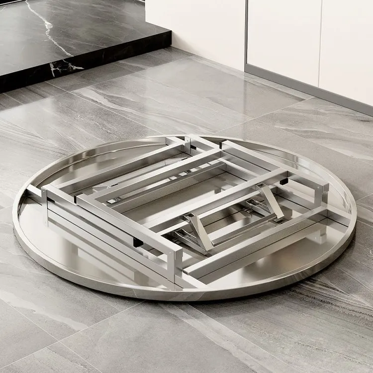 不锈钢折叠桌便携式烧烤桌子户外摆摊商用夜市出摊小圆桌简易餐桌